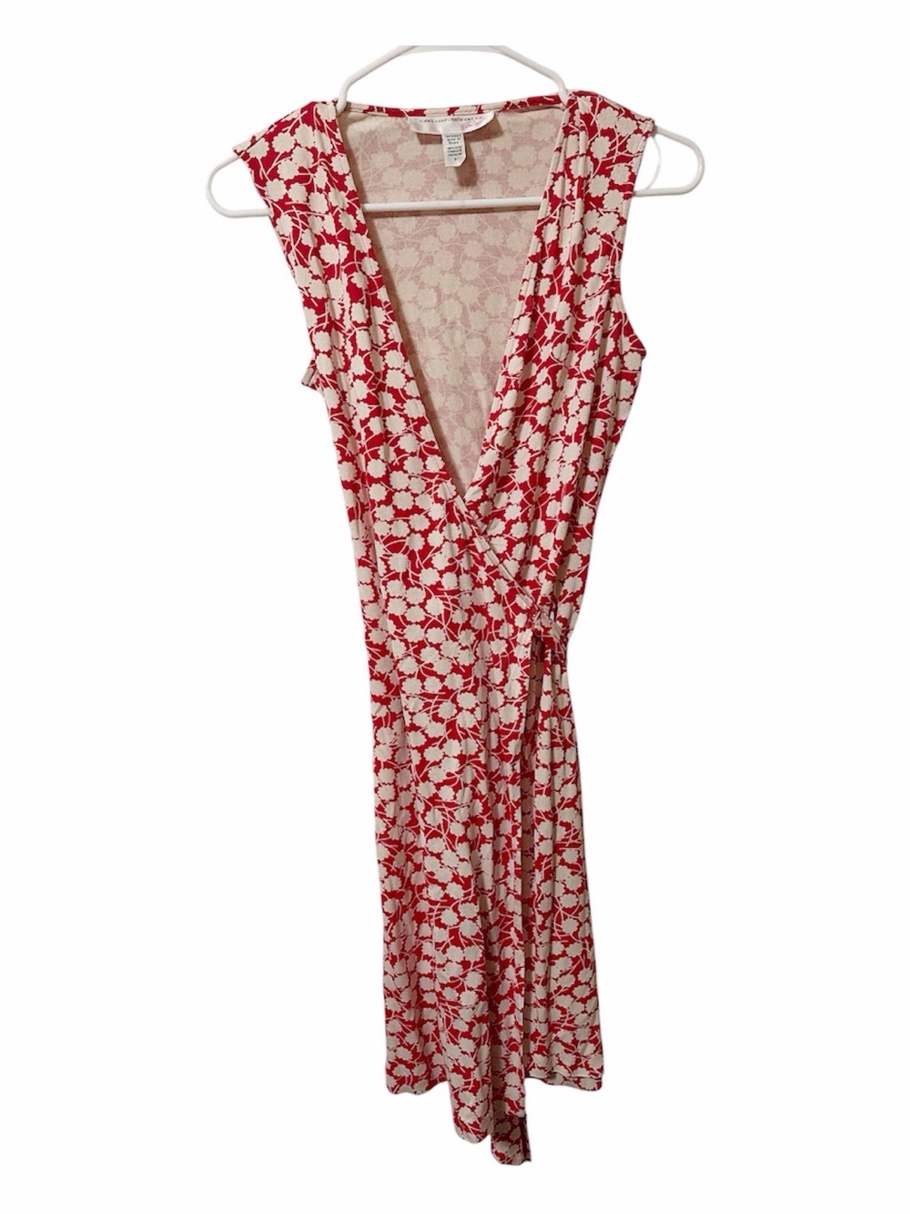 Diane vonFurstenberg Floral Wrap Dress - Women's Sleeveless V-Neck 100% Silk